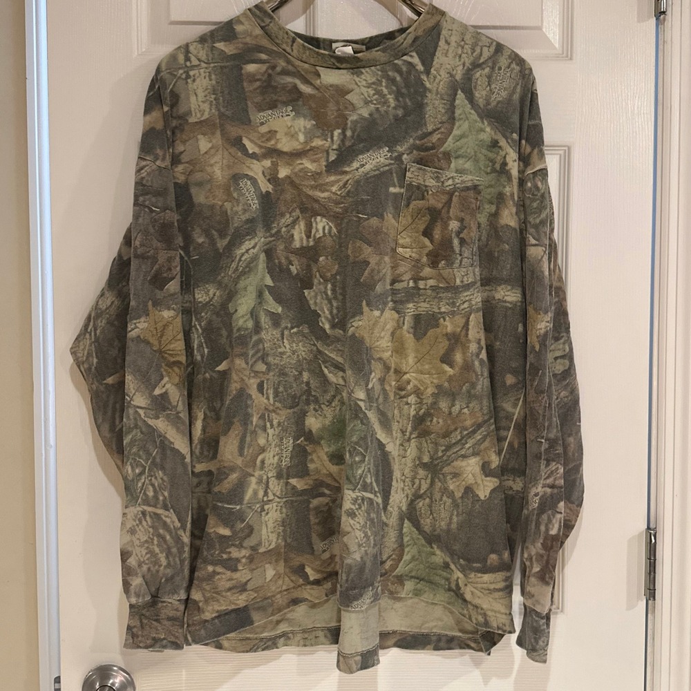 Jerzees Outdoors Mens 2XL Advantage Camo Long Sleeve Pocket T-Shirt Hunting Tee